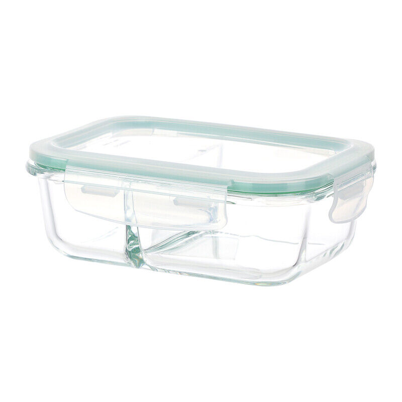 Recipiente de Vidro com Dois Compartimentos 800ml (Branco)