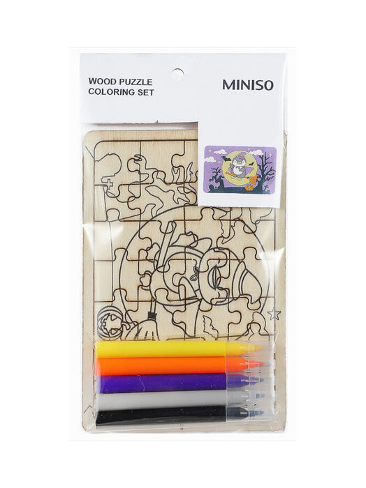 Puzzle de Madeira para Pintar com 5 Marcadores (Pinguim)