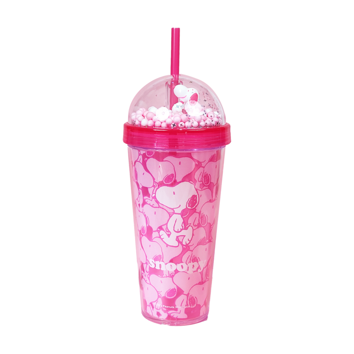 Copo Rosa de Plástico - Snoopy