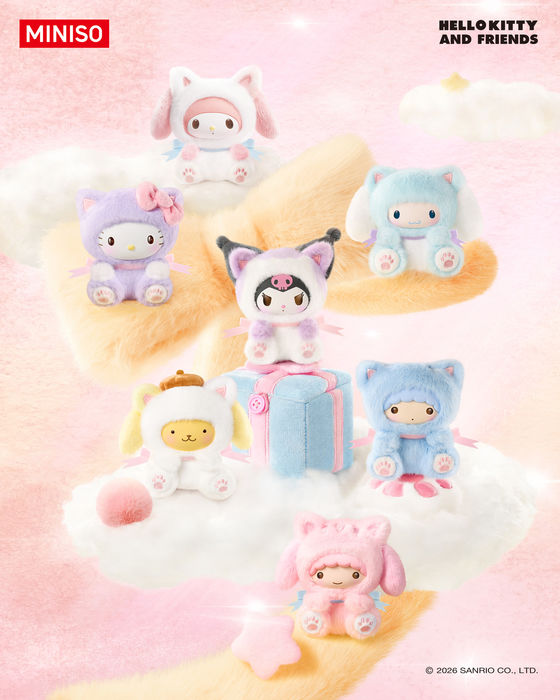 Peek A Meow (Blind Box da Sanrio com Pendente de Peluche Vinil)
