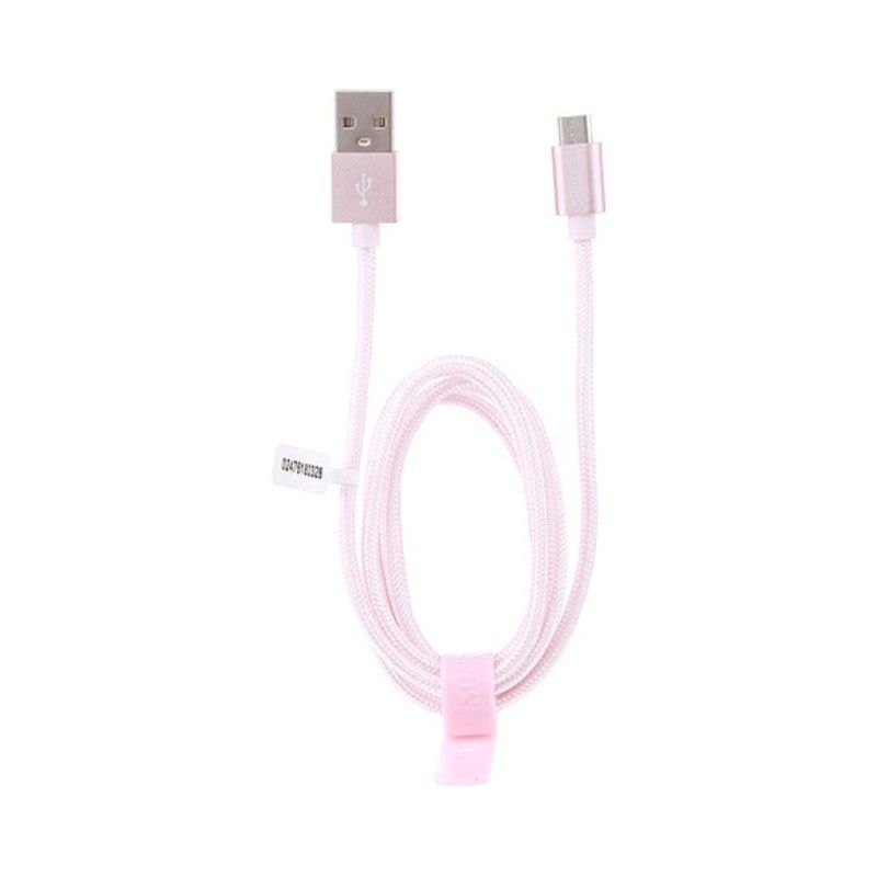 Cabo em tecido Micro USB 1m (Rosa Dourado)