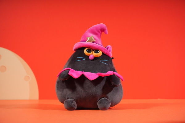 Peluche de Halloween - Gato Preto com Chapéu