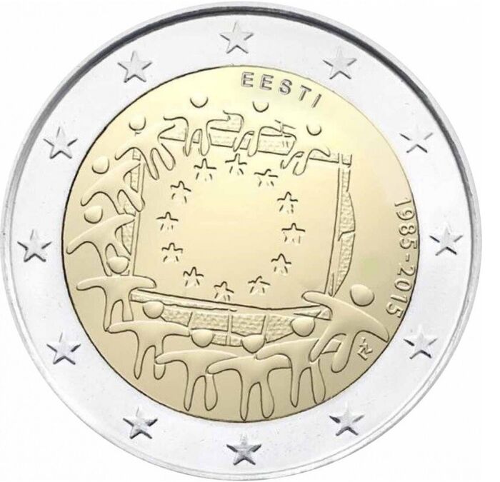 2 Euro - Estonia Flag 2015