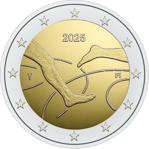 2 Euros Finland 2025 Athletics UNC