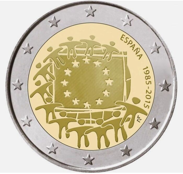 2 Euro - Flag Espanha 2015