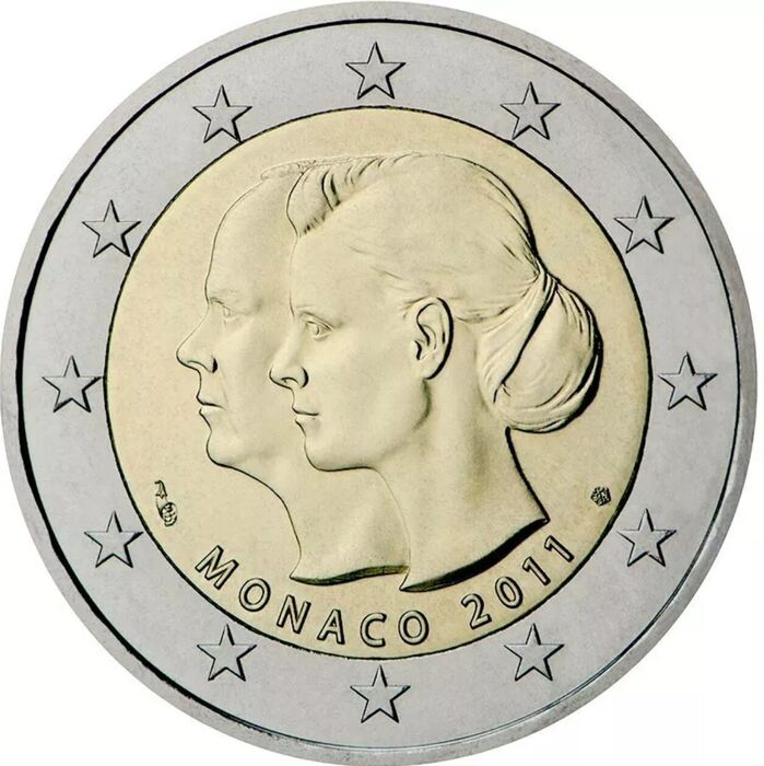 2 Euro - Mónaco 2011 Prince Albert and Charlene 