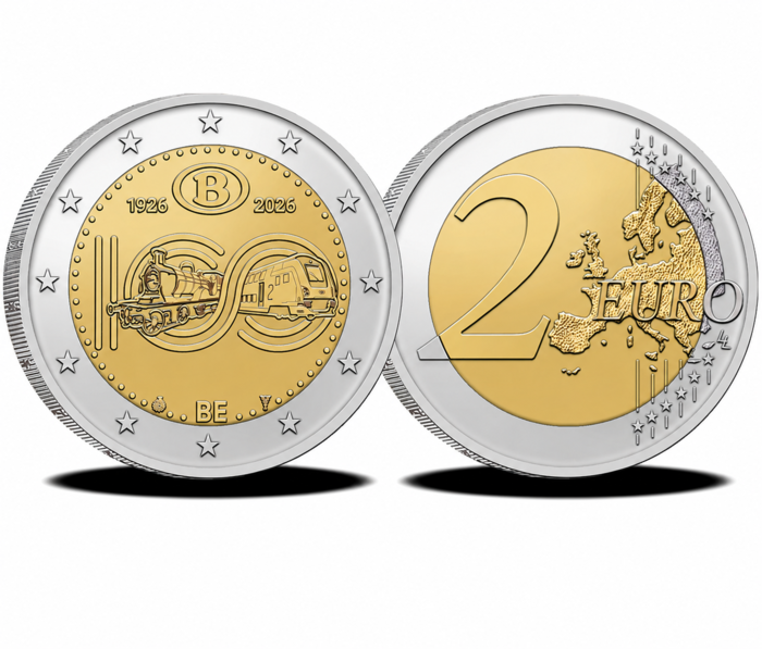 2 Euros Belgica 2026 - Caminhos de Ferro UNC
