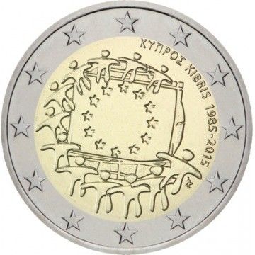 2 Euro - Chipre Flag 2015