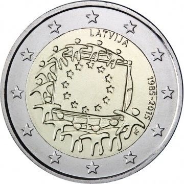 2 Euro - Letónia FLAG 2015