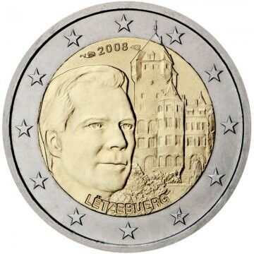 2 Euro - Luxemburgo Grand-Duke Henri and Château de Berg 2008