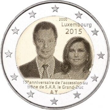 2 Euro - Luxemburgo Accession throne Grand Duke 2015