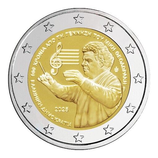 2 Euros 2025 -  Mikis Theodorakis UNC