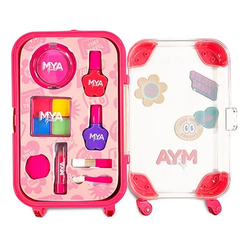 Mya Cosmetics Trolley de Maquilhagem - Kit Completo de Maquilhagem Infantil, Ideal para Prenda de Natal.