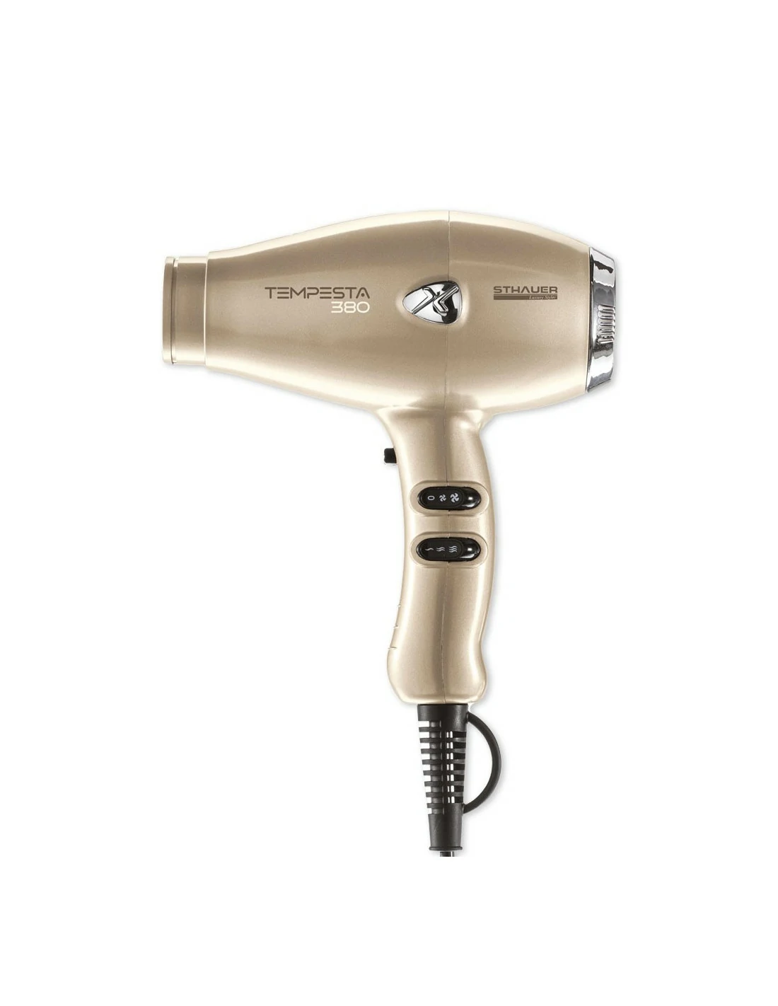 O Secador de Cabelo Profissional Tempesta 380 com Difusor é compacto, ergonômico e potente. Disponível nas cores  cinza, preto e dourado. Equipado com um difusor que permite secar o cabelo encaracolado com um efeito natural.