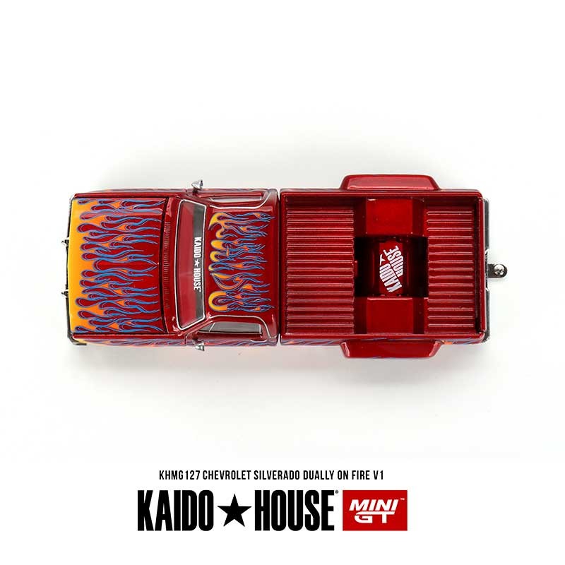 Kaido House MINI GT Chevrolet Silverado Dually on Fire V1 1/64 (127) 3