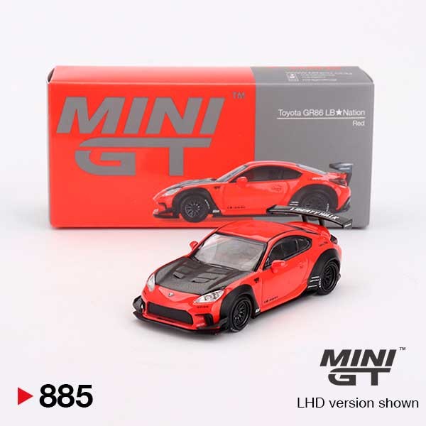 MINI GT Toyota GR86 LB Nation Red 1/64 (885) 0