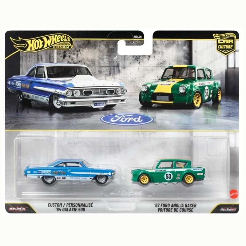 Hot Wheels Car Culture 2-Pack 64 Ford Galaxie 500 + Ford Anglia 1/64 (HBL96)