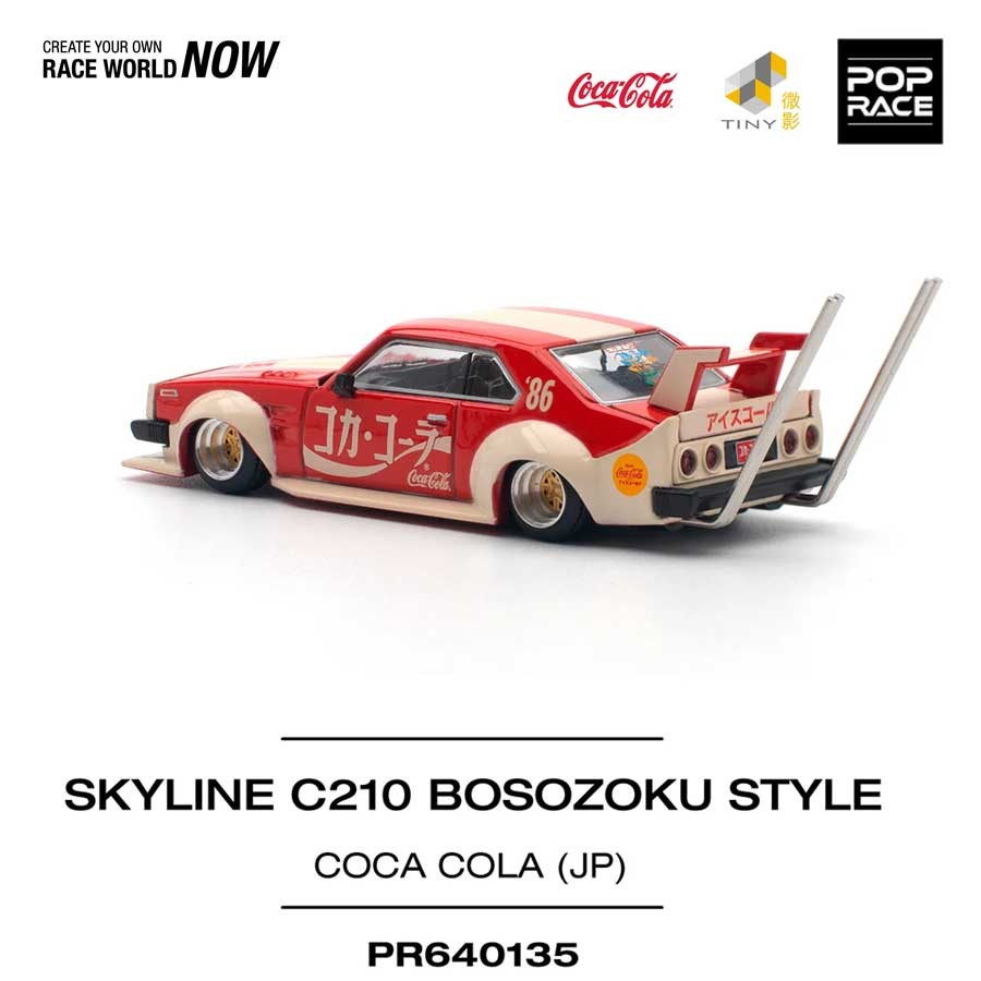 POP RACE Nissan Skyline C210 Kaido Racer Bosozoku Style Coca-cola JP 1/64 (PR640135) 2