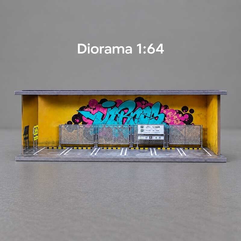 Diorama Parking Grafitti (com Luz USB) 1/64