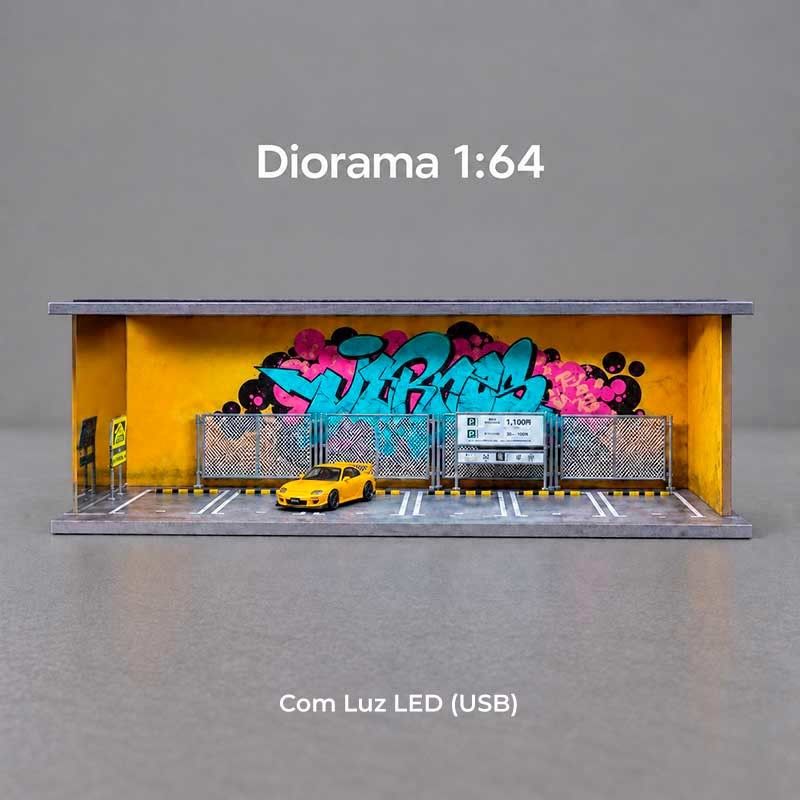 Diorama Parking Grafitti (com Luz USB) 1/64