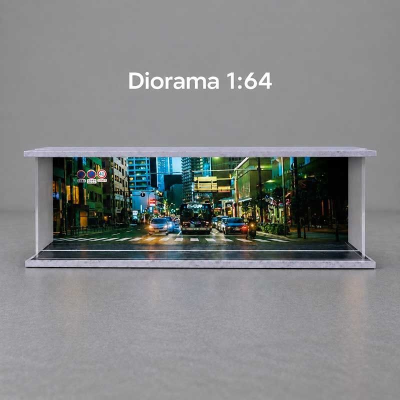 Diorama Parking Garage Cityscape (com Luz USB) 1/64
