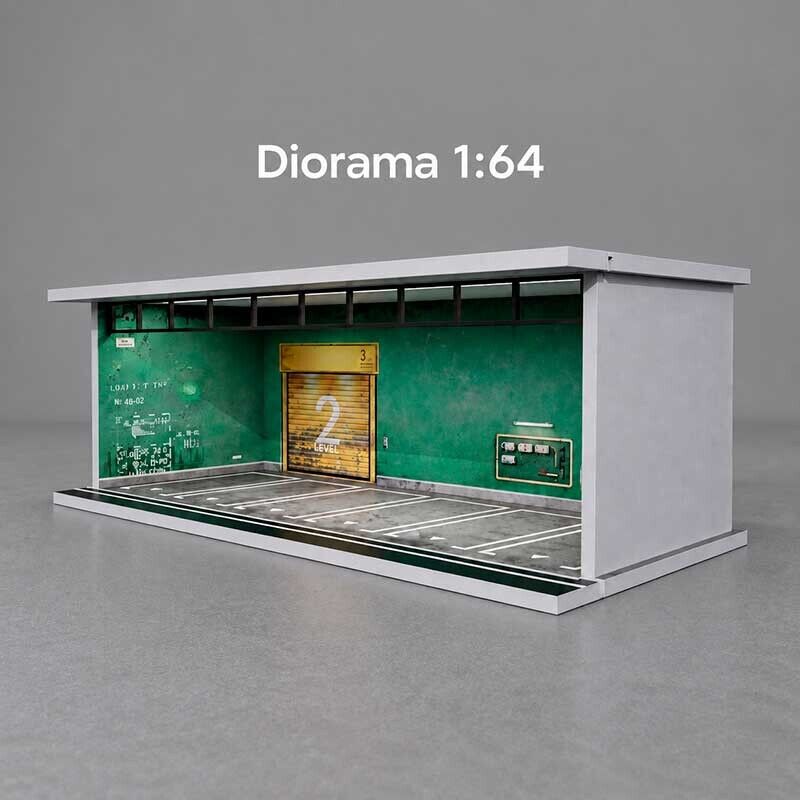 Diorama Parking Garage Parking Lot (com Luz USB) 1/64