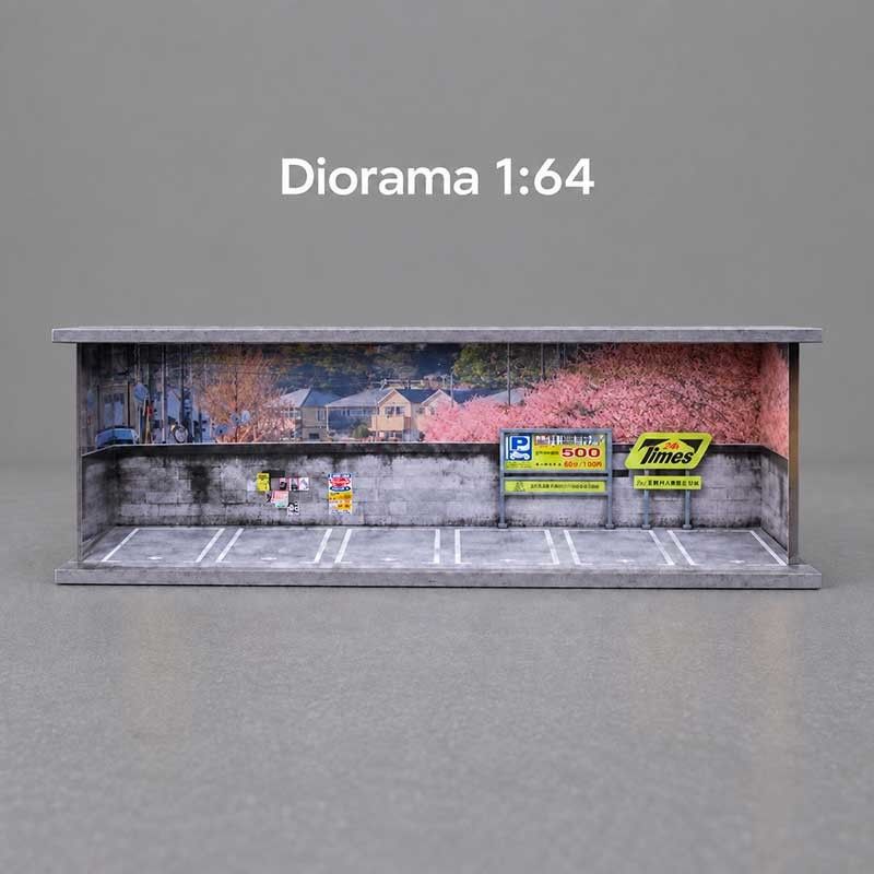 Diorama C-Sakura Parking Lot (com Luz USB) 1/64