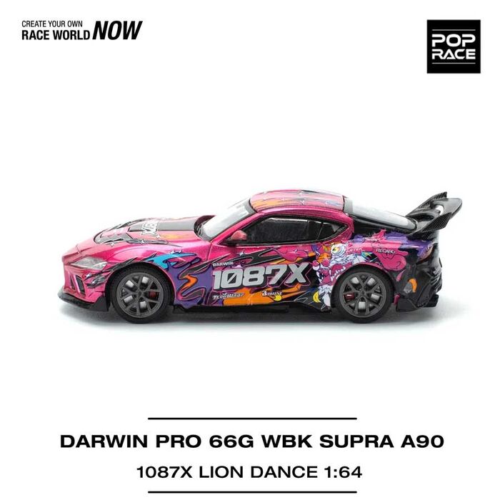 POP RACE Toyota Supra DarwinPro 66G WBK A90 1087X Lion Dance 1/64 (PR64-285)
