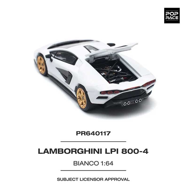 POP RACE Lamborghini Countach LPI 800-4 White 1/64 (PR64-117) 4