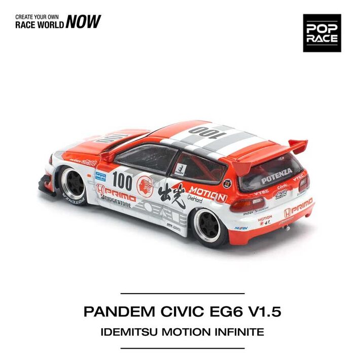 POP RACE Honda Pandem Civic EG6 V1.5 Idemitsu Motion Infinite 1/64 (PR64-212)