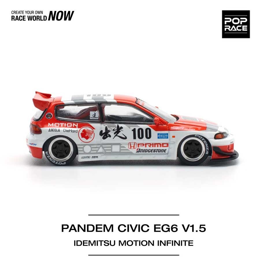 POP RACE Honda Pandem Civic EG6 V1.5 Idemitsu Motion Infinite 1/64 (PR64-212) 2