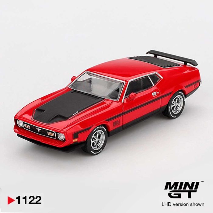 MINI GT Ford Mustang Mach1 1971 Race Red LHD 1/64 (1122)