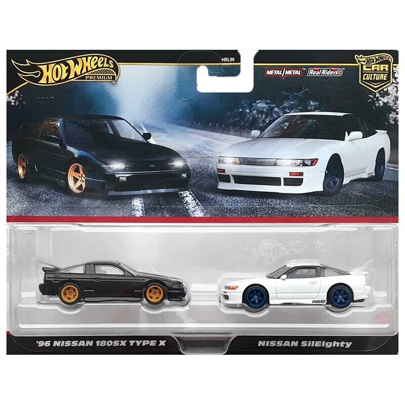 Hot Wheels Car Culture 2-Pack '96 Nissan 180SX Type X & Nissan SilEighty 1/64 (HBL96)