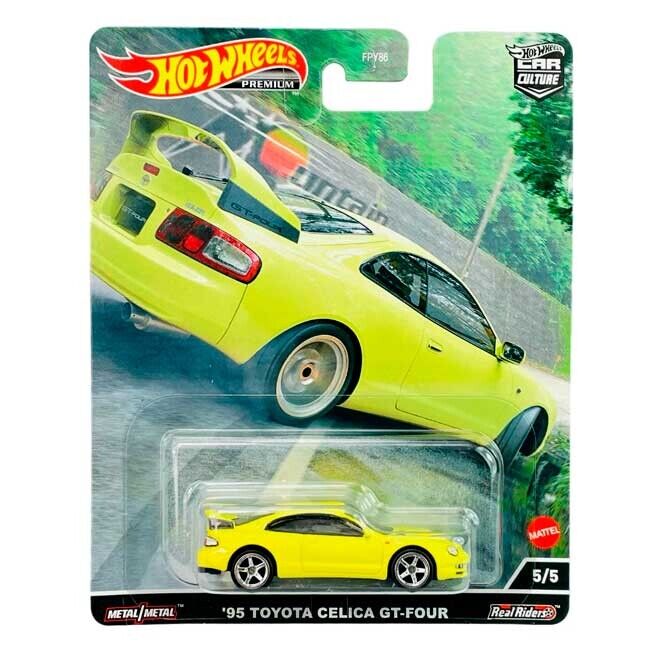 Hot Wheels Premium Car Culture 1995 Toyota Celica GT Tour Yellow 1/64 (FPY86)