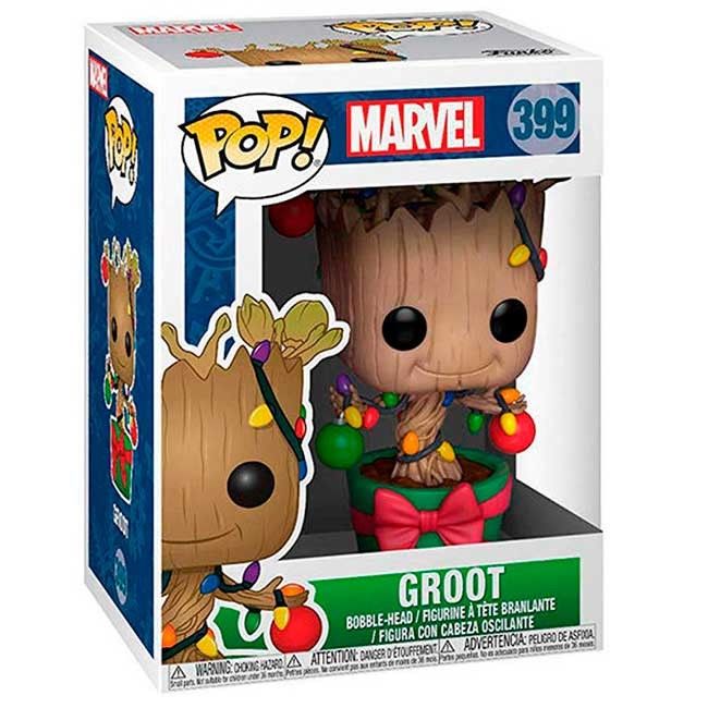 Funko Pop Marvel Holiday Groot with Christmas Lights and Ornaments #399