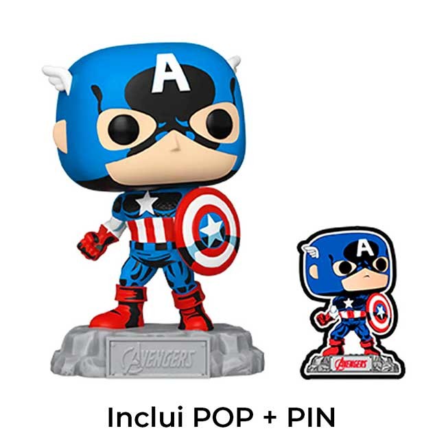 Funko Pop Marvel Avengers Beyond Earth’s Mightiest Captain America with Pin Special Edition #1290 1