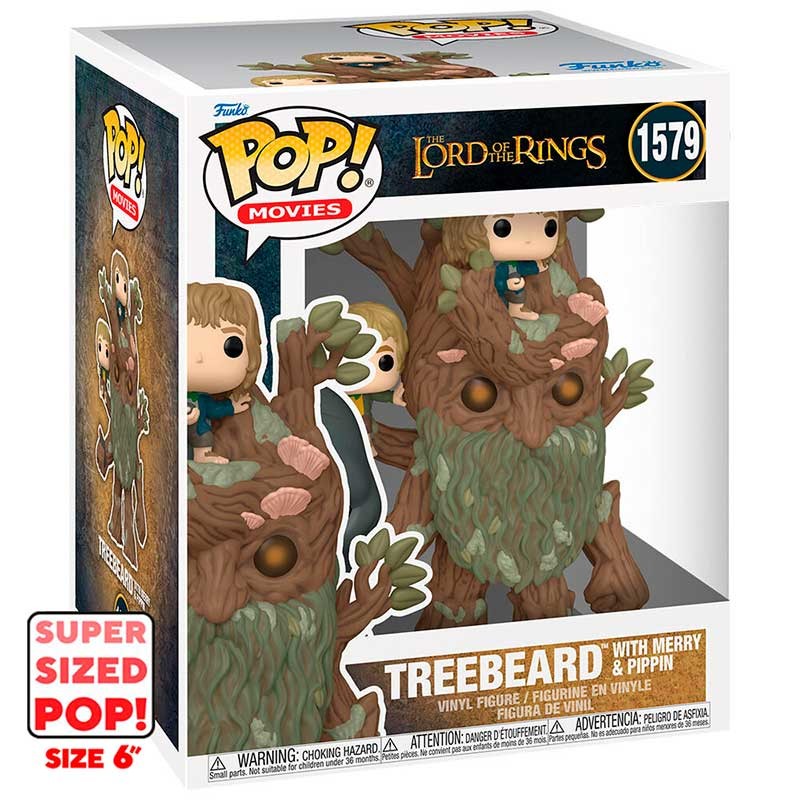 Funko Pop The Lord of the Rings Treebeard with Merry & Pippin Super Sized Pop 6" #1579 0