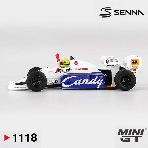 MINI GT Toleman TG184 #19 Ayrton Senna 1984 Monaco Grand Prix 2nd Place 1/64 (1118) 1