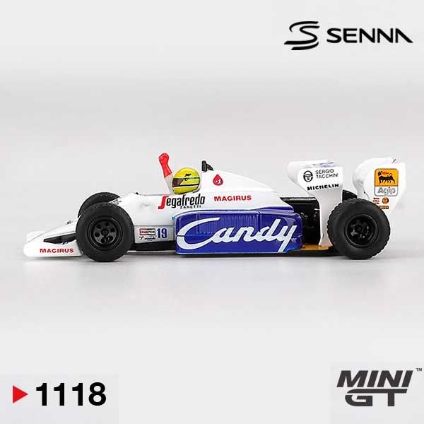MINI GT Toleman TG184 #19 Ayrton Senna 1984 Monaco Grand Prix 2nd Place 1/64 (1118)