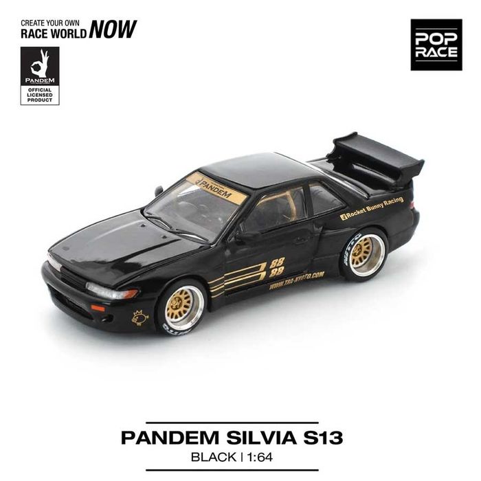 POP RACE Pandem Nissan Silvia S13 Black 1/64 (PR64-289)