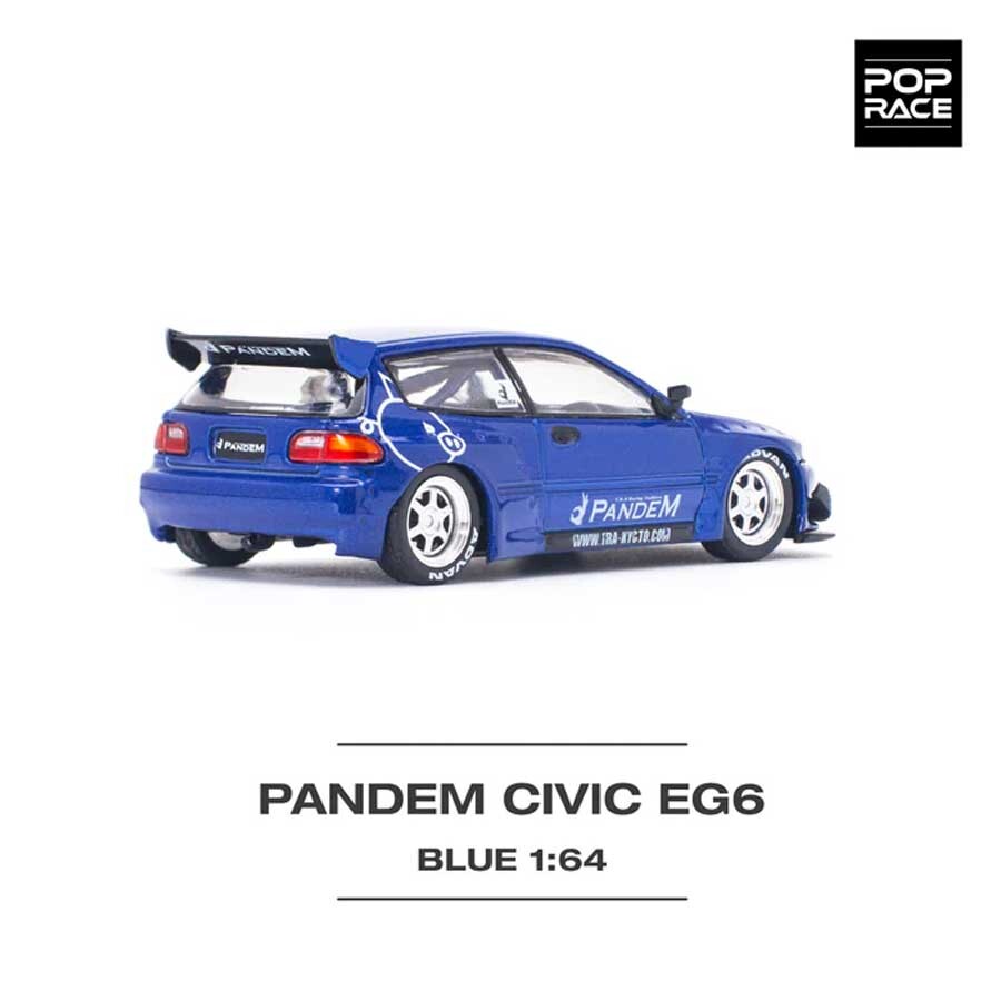 POP RACE Honda Pandem Civic EG6 Blue 1/64 (PR64-127) 3