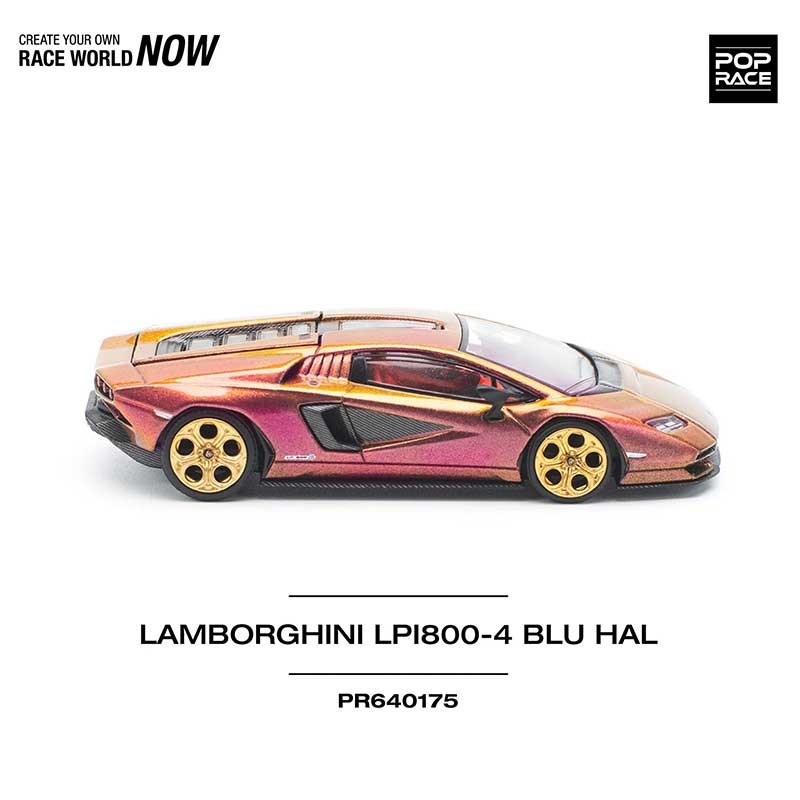 POP RACE Lamborghini Countach LP 800-4 Blu Hal 1/64 (PR64-175) 2