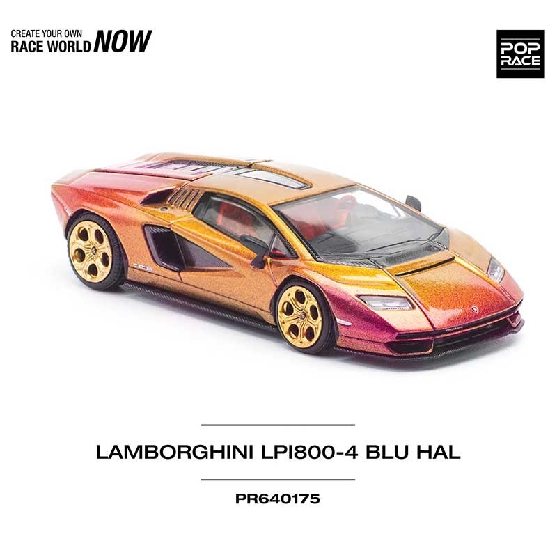POP RACE Lamborghini Countach LP 800-4 Blu Hal 1/64 (PR64-175) 0