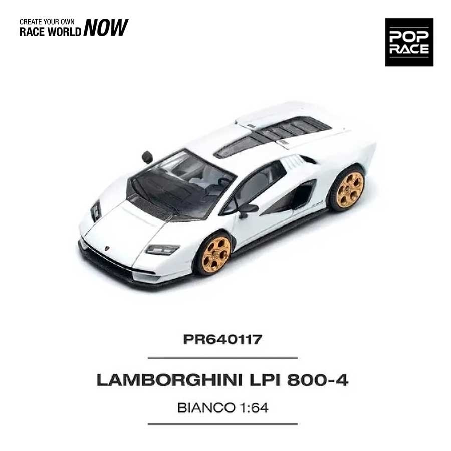 POP RACE Lamborghini Countach LPI 800-4 White 1/64 (PR64-117) 0