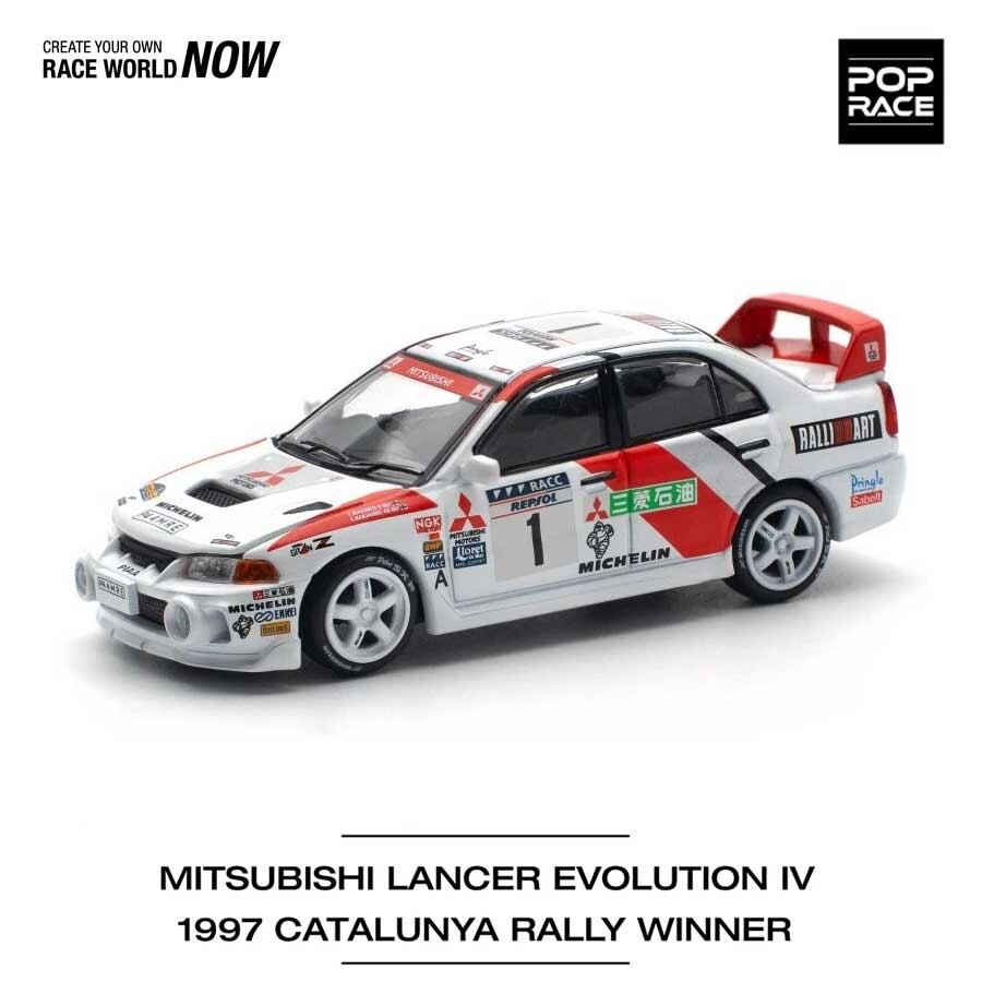 POP RACE Mitsubishi Lancer Evolution IV 1997 Catalunya Rally Winner 1/64 (PR64-165) 0