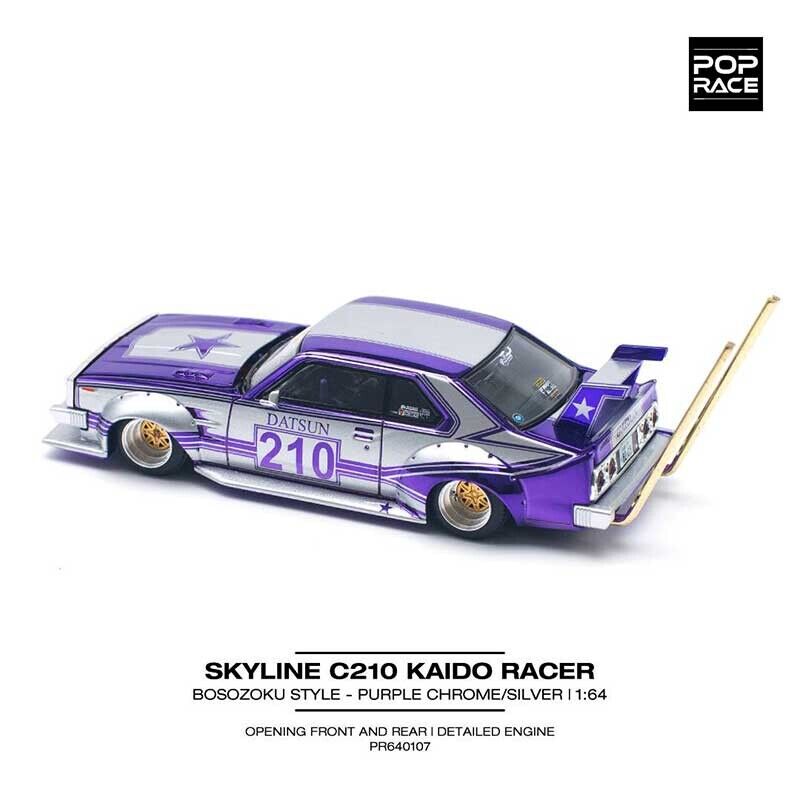 POP RACE Nissan Skyline C210 KAIDO RACER Bosozoku Style 1/64 (PR64-107)