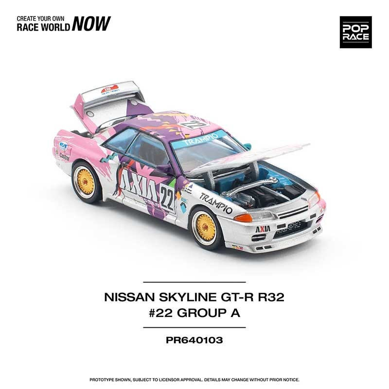 POP RACE Nissan Skyline GT-R R32 #22 Axia Group A 1/64 (PR64-103) 1