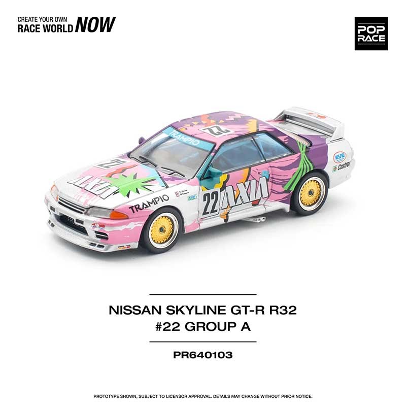 POP RACE Nissan Skyline GT-R R32 #22 Axia Group A 1/64 (PR64-103) 2