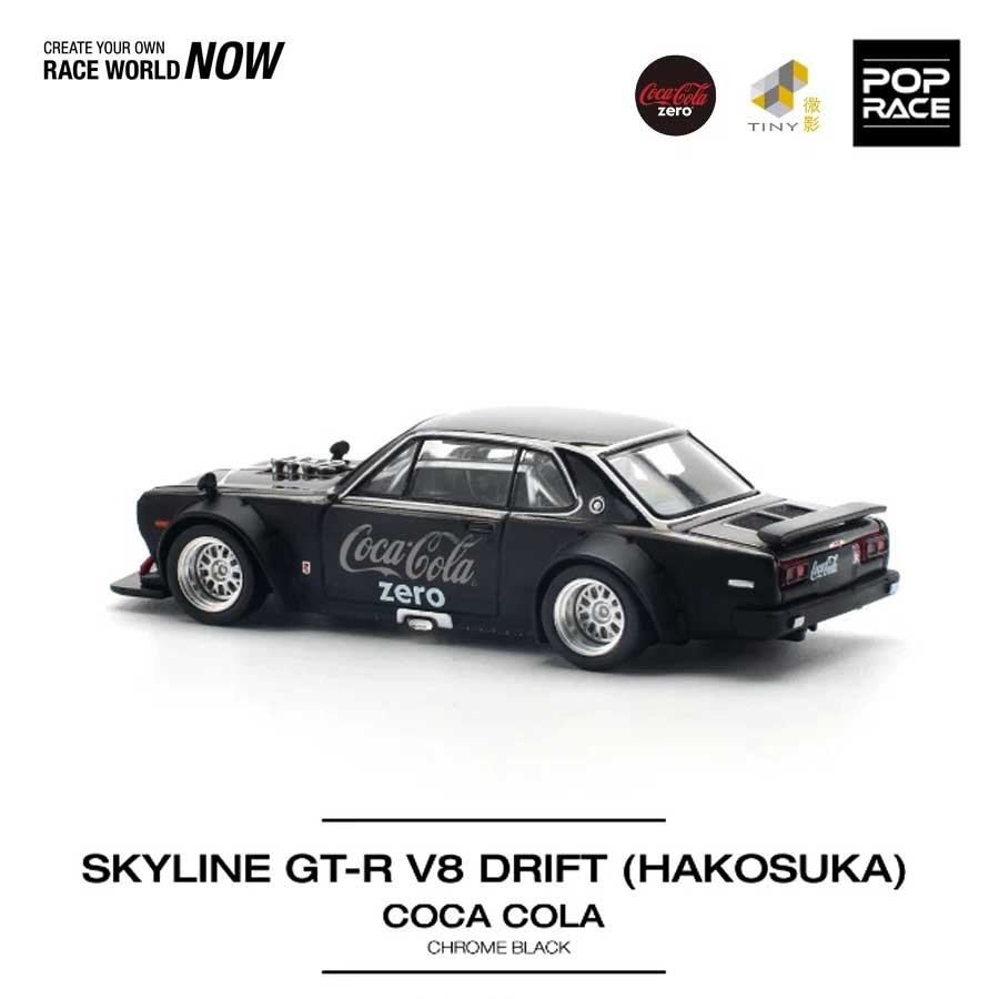 POP RACE x Tiny Nissan Skyline GT-R V8 Drift (Hakosuka) Coca-Cola 1/64 (PR64-144) 3