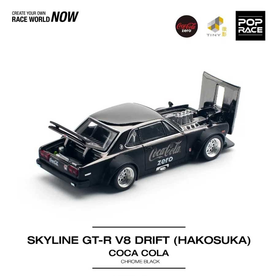 POP RACE x Tiny Nissan Skyline GT-R V8 Drift (Hakosuka) Coca-Cola 1/64 (PR64-144) 2